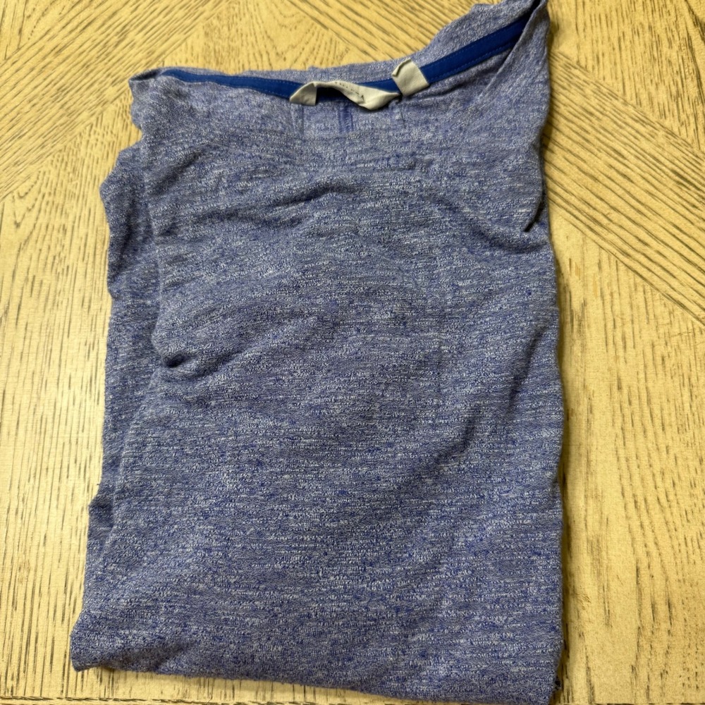 Athleta Women's Small Heathered Blue Long Sleeve Top Casual Relaxed Fit